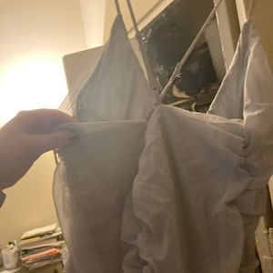 H&M ruched grey periwinkle bodysuit with crossed spaghetti straps - never worn